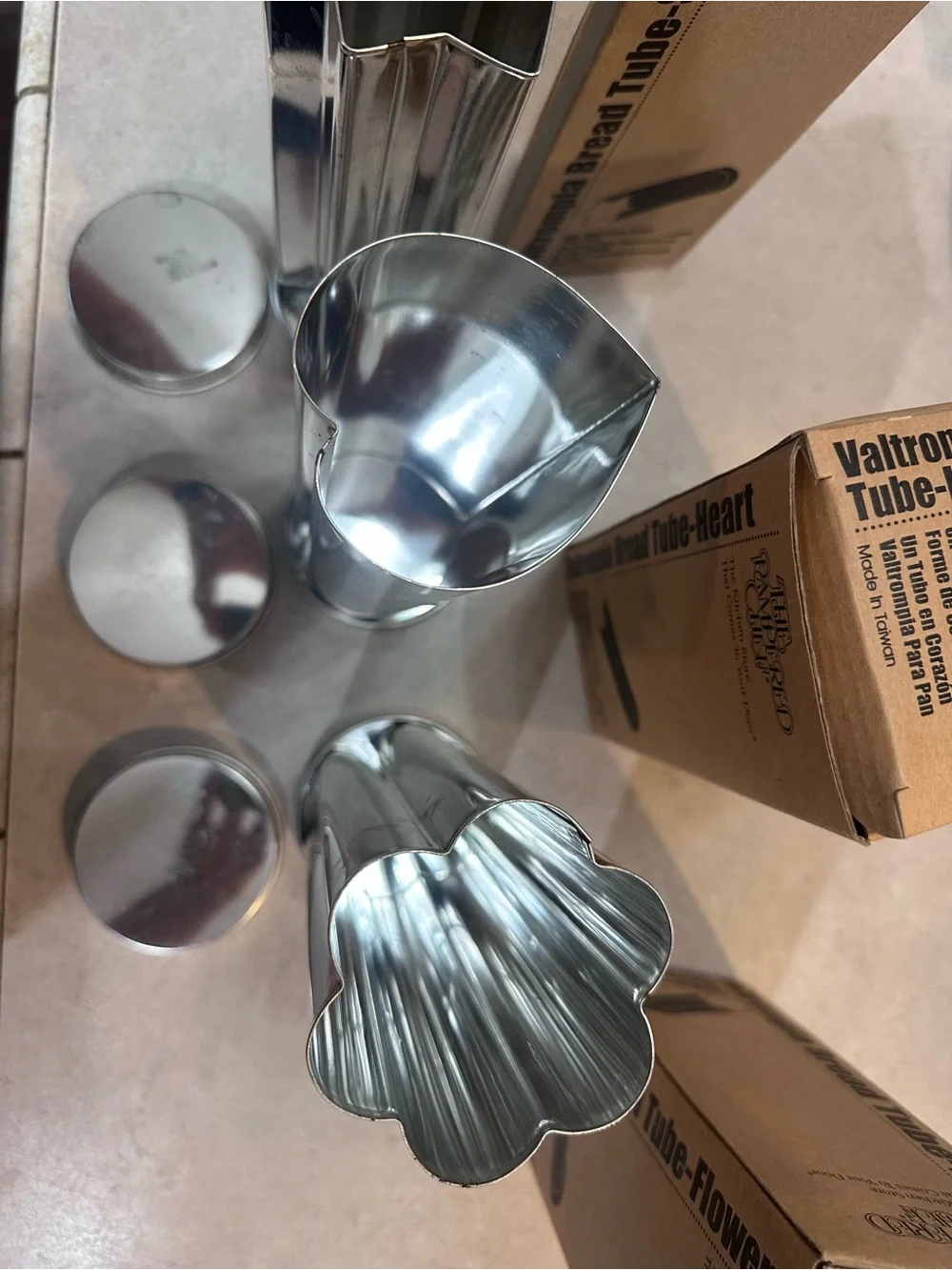 Set of 3 - The Pampered Chef Stainless Steel Bread Tube - Silver